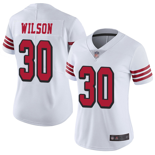 San Francisco 49ers Limited White Women Jeff Wilson NFL Jersey #30 Rush Vapor Untouchable